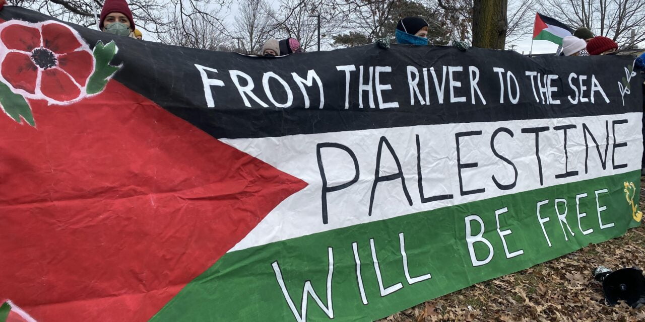 Maine Coalition for Palestine Blocks Traffic, Protests Genocide in Gaza.